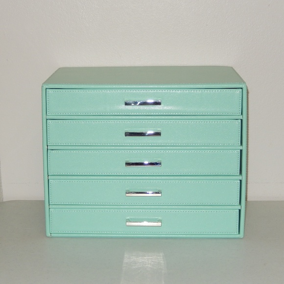 Unbranded Jewelry - 5 Drawer Jewelry Box Case Organizer Tiffany Blue